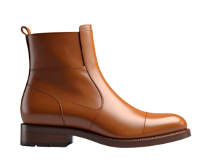  Minimalist Brown Leather Boot 3D Art, Single Object.