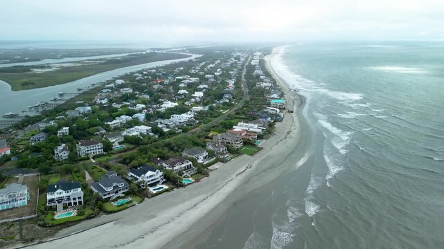 Isle of Palms South Carolina aerial drone shot