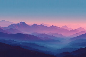 Obraz premium Majestic mountain range at dawn