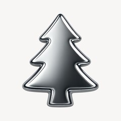 Fototapeta premium Sleek metallic Christmas tree illustration.