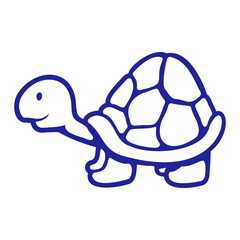 Turtle with long neck smiles happily and cheerfull