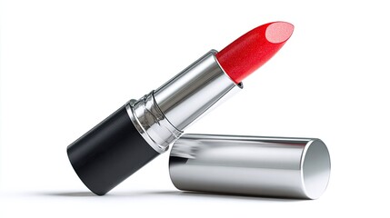 Red lipstick, open case, studio shot