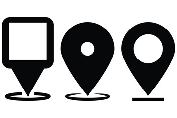Location or map pin icon symbol set. Location pointer. Black and red location icon set on white background. Vector illustration. location symbol pin symbol location icon pin icon pin vector location 