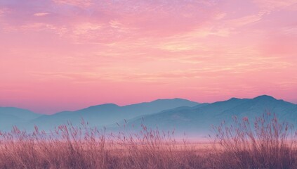 Pastel sunrise over misty mountains (1)