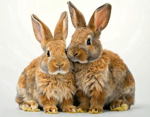 Fototapeta premium Two bunnies close together