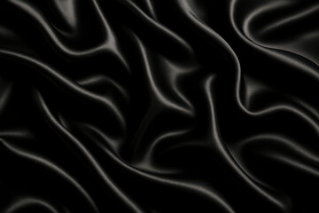 Obraz premium Luxurious black velvet fabric with elegant draping and soft light reflections
