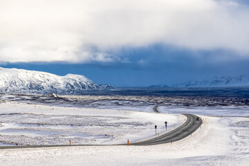 Icelandic Road leading to Pingvellir National Park