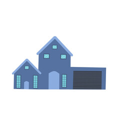 Illustration of a house building. Illustration of a minimalist house. Flat design of a house building. Illustration of a house with a garage
