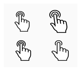 Obraz premium Clean, simple hand with pointing finger pressing a button, perfect for web design projects and application development.