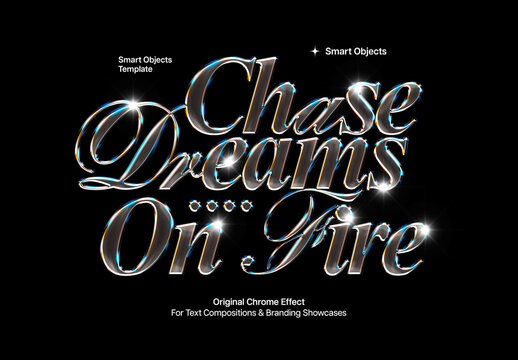 Iridescent Chrome Effect Mockup