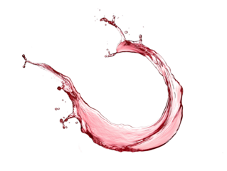 Red wine abstract splash shape on png transparent / white background