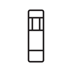 plastic stick for cosmetics black line icon. Vector isolated element