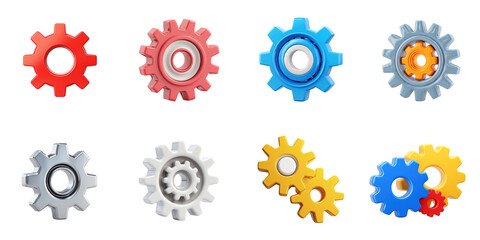 PNG 3d gear no bg sample mockup industry concept using for decoration.