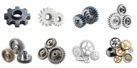Machanical gear isolated 3d mockup without background using for machine purpose.