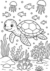 tortoise coloring page 58.eps