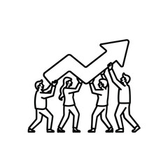 Teamwork and collaboration driving business growth and success