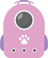 Cat Backpack Carrier Flat Illustration. Clean Icon Design Element on Transparent Background