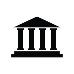 Classic building silhouette with columns and pediment