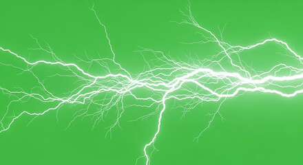 Green screen with lightning bolts across the screen.