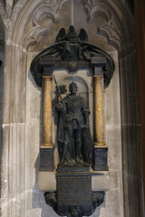 Canterbury cathedral, Kent, U.K. 9th Queen Royal Lancers World War I memorial