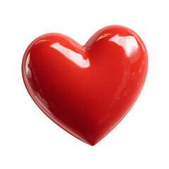 Glossy red heart symbol of love and romance photography high quality transparent background