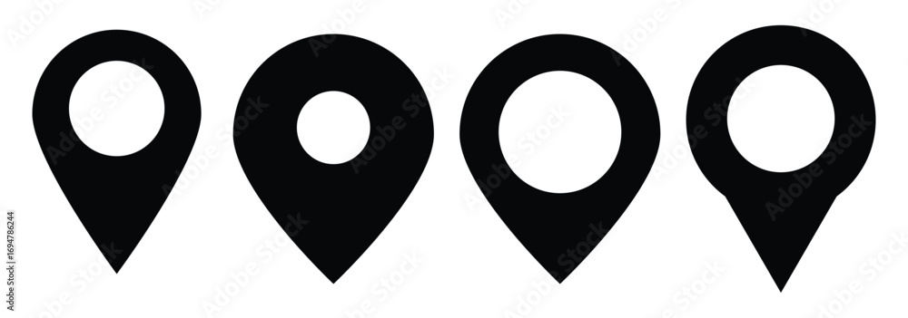 Poster location pin icon representing gps and map navigation editable vector illustration isolated on a whi