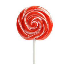 Vibrant swirl lollipop candy on a stick sweet treat for everyone transparent background