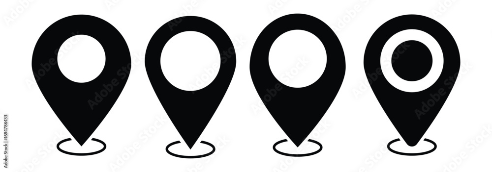 Poster location pin icon representing gps and map navigation editable vector illustration isolated on a whi