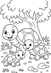 Fototapeta premium tortoise coloring page 78.eps