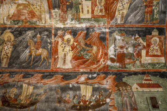 Church complex of the Serbian orthodox monastery of Pec, Kosovo. Frescoes