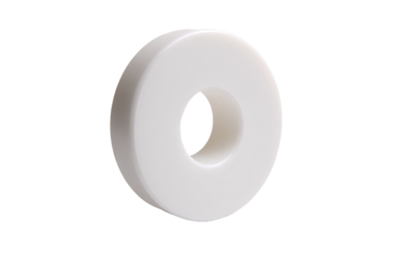 White ceramic washer, isolated, studio, clean background, industrial