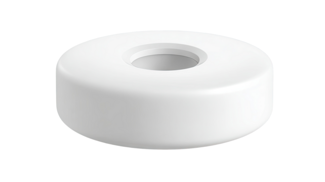 White plastic spacer, studio shot, clean background, industrial use