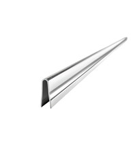 A long, rectangular, metallic strip with a U-shaped groove