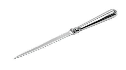 Elegant, slender letter opener with a polished metal handle