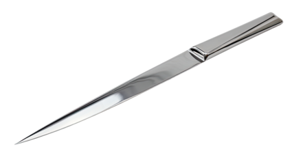 Polished, slender metal letter opener