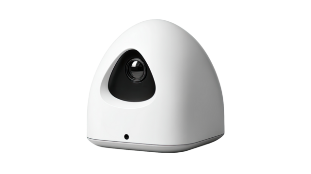 White dome security camera indoors, monitoring home