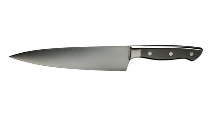 Sharp kitchen knife, angled view
