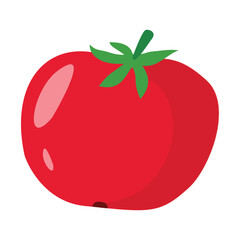Illustration Tomato. Colored, cartoon. Vector, isolated on white background
