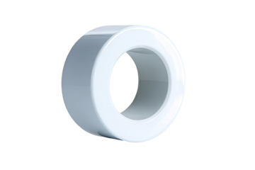 White ceramic ferrite core, isolated, studio shot, electronics