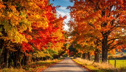 Naklejka premium Autumnal Country Lane
