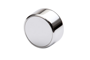 Chrome knob, close-up studio shot, white background, industrial design
