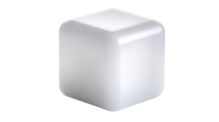 White cube object isolated on black background, 3D render