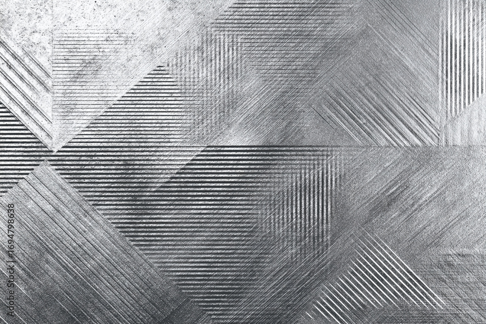 Aufkleber Abstract gray textured background with intersecting lines and geometric patterns
