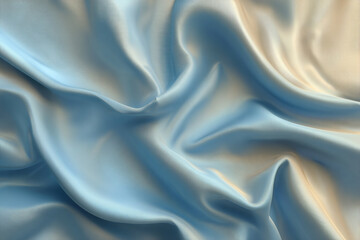 Obraz premium Soft light blue fabric draped in elegant folds showing texture and subtle highlights