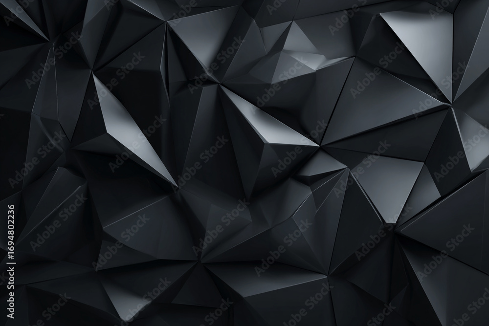 Fototapete abstract dark gray geometric background with triangular shapes creating a textured surface