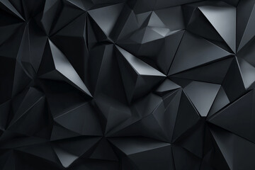 Fototapeta premium Abstract dark gray geometric background with triangular shapes creating a textured surface