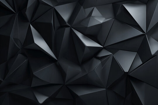 Abstract dark gray geometric background with triangular shapes creating a textured surface