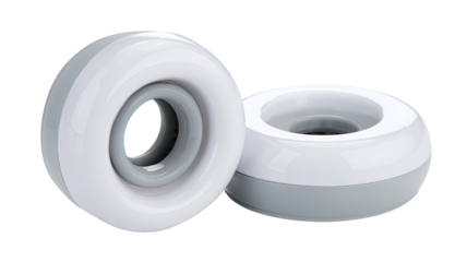 White gray skate wheels studio shot, product detail