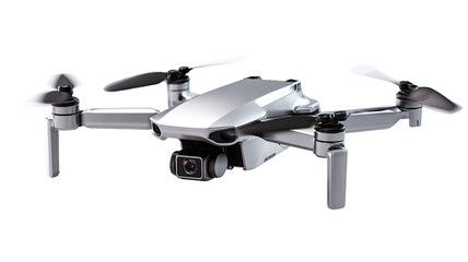 Small, light gray drone with camera