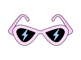 lunettes de soleil doodle mignon rose et noir